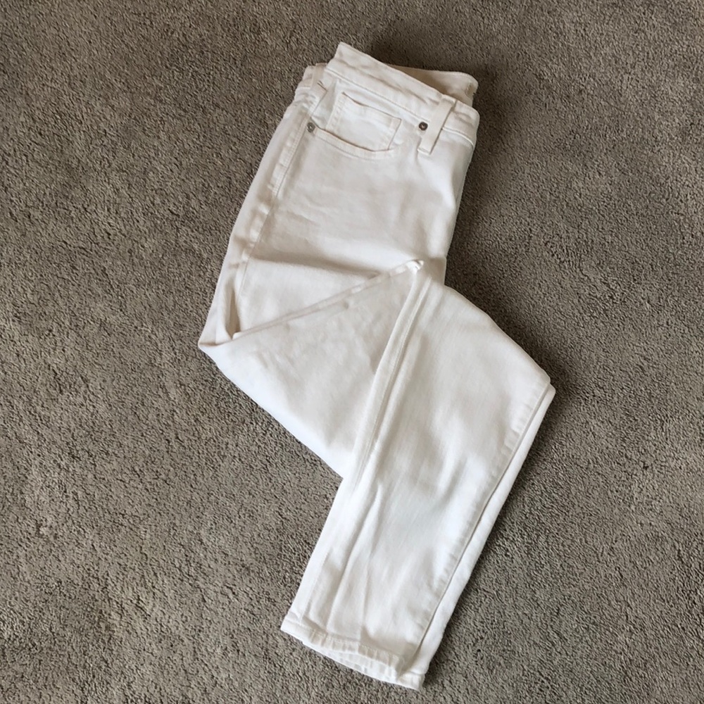 Madewell High Rise Skinny White Jeans